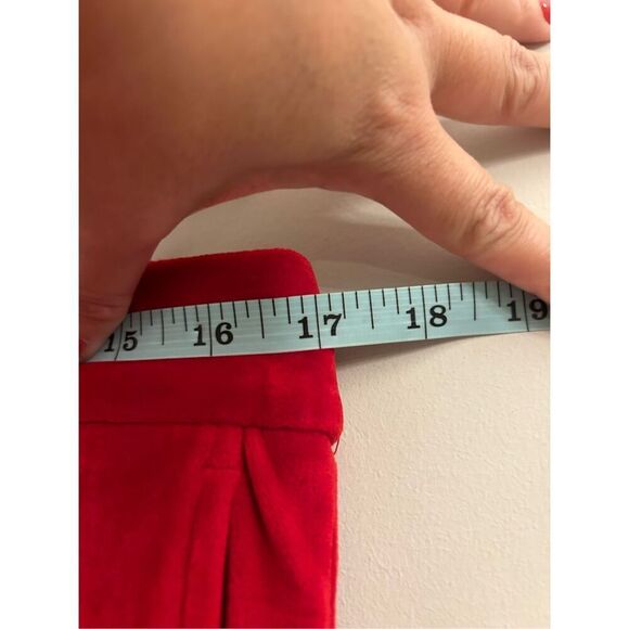 Maison d'Amelie Red velour bootcut high-rise dress pants 10 Holiday & Valentine' - Picture 7 of 10